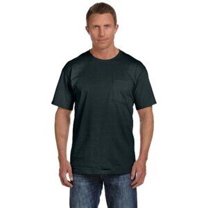Fruit of the Loom Adult 5 oz. HD Cotton™ Pocket T-Shirt - 3931P - Black